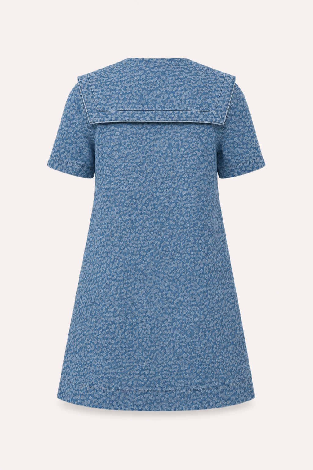 Vestido denim corto mujer cuello marinero manga corta botones – Paula