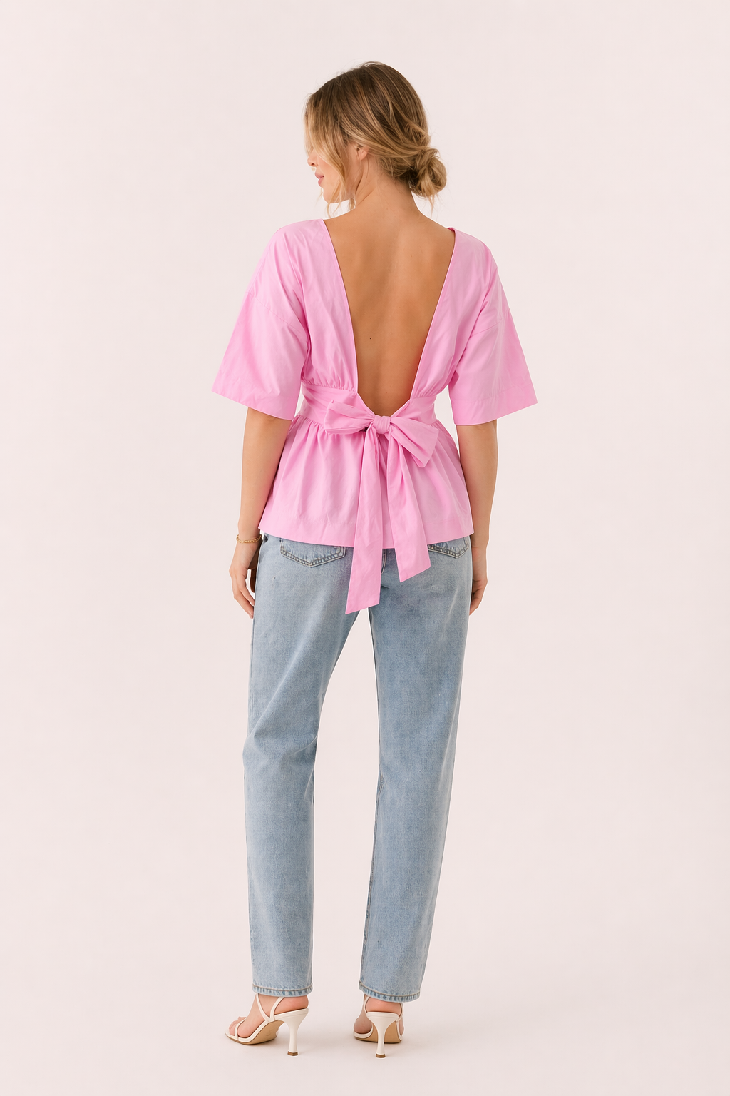 Blusa mujer escote V manga amplia casual - Natalia