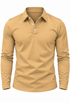 Polo hombre manga larga cuello camisero botones - Breno