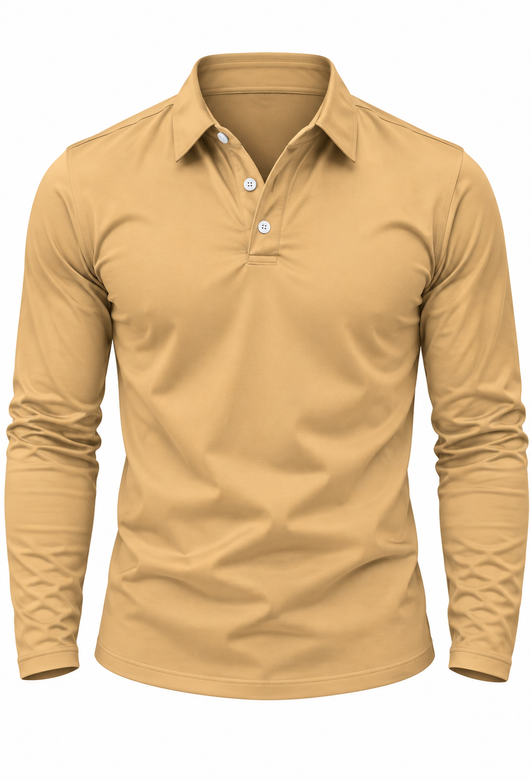 Polo hombre manga larga cuello camisero botones - Breno