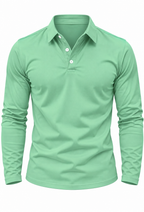 Polo hombre manga larga cuello camisero botones - Breno