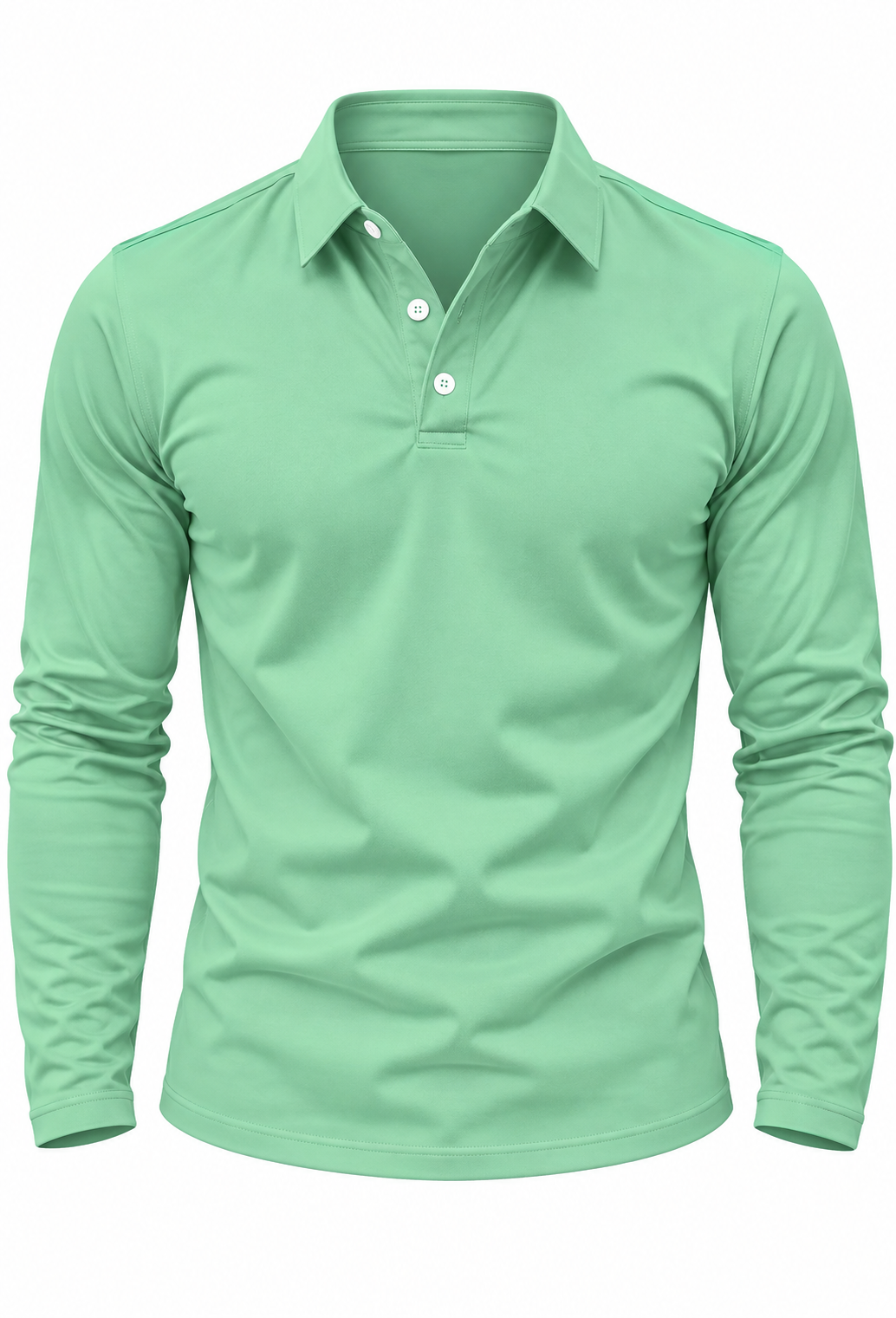 Polo hombre manga larga cuello camisero botones - Breno