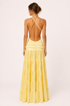 Vestido largo un hombro falda volantes por niveles – Lisboa