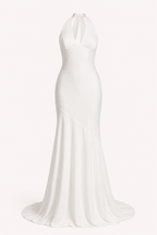 Vestido largo mujer halter escote V corte sirena – Dagmar