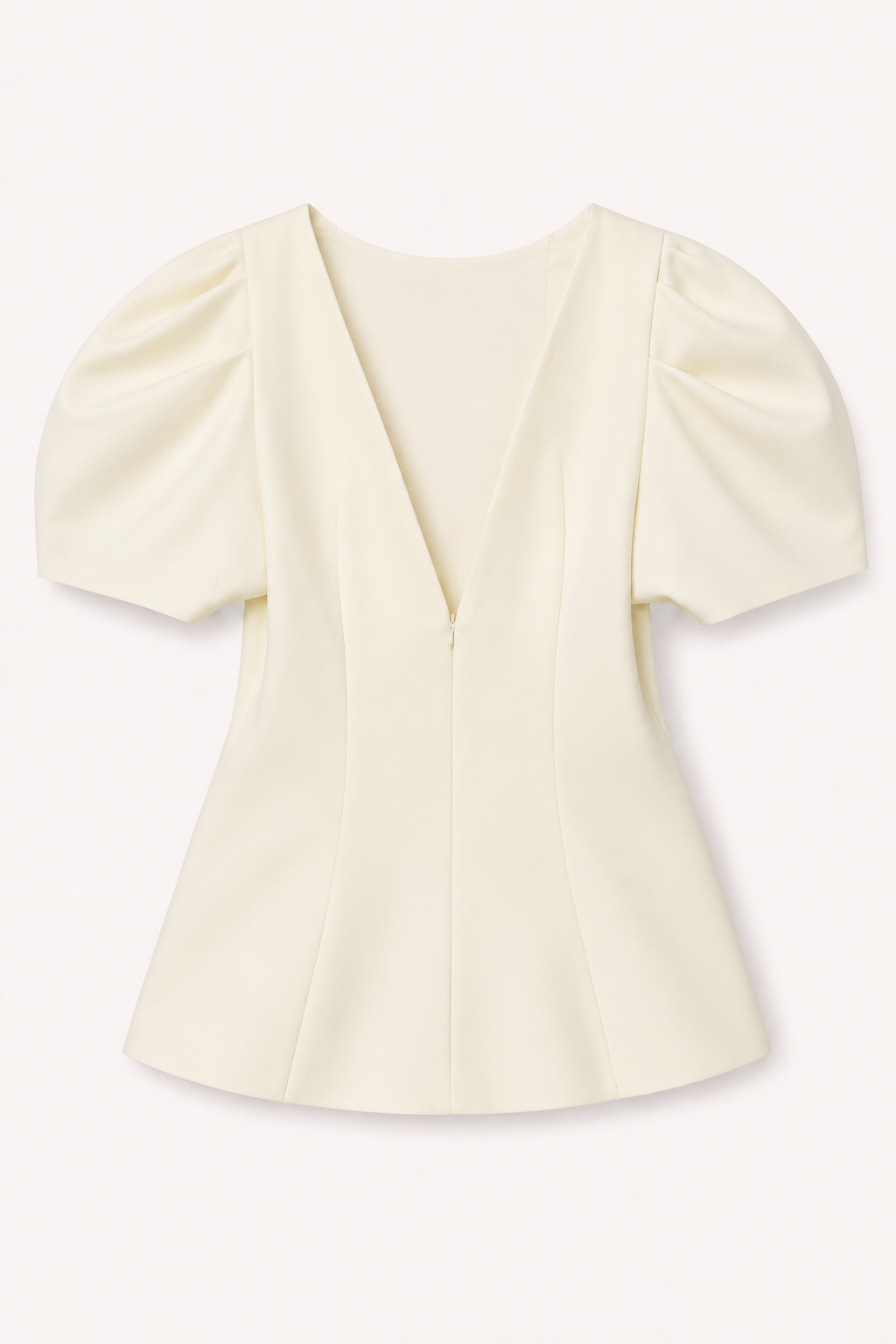 Blusa mujer escote V lunares manga abullonada corte entallado – Romy