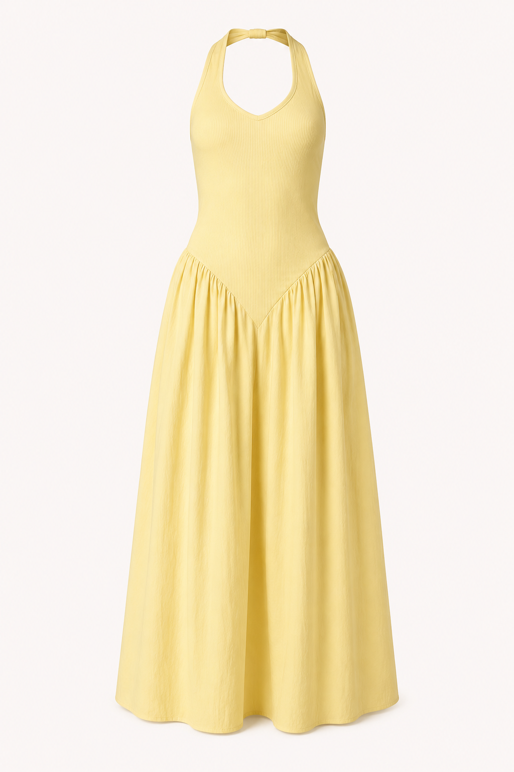 Vestido largo mujer verano escote halter falda amplia fluida – Lotte