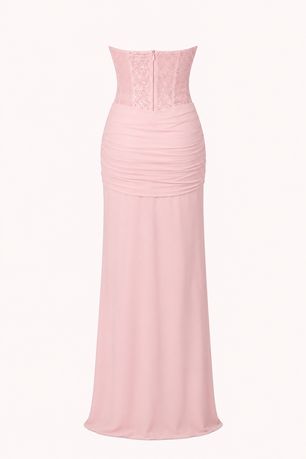 Vestido largo mujer fiesta corsé ajustado falda drapeada brillante – Klara
