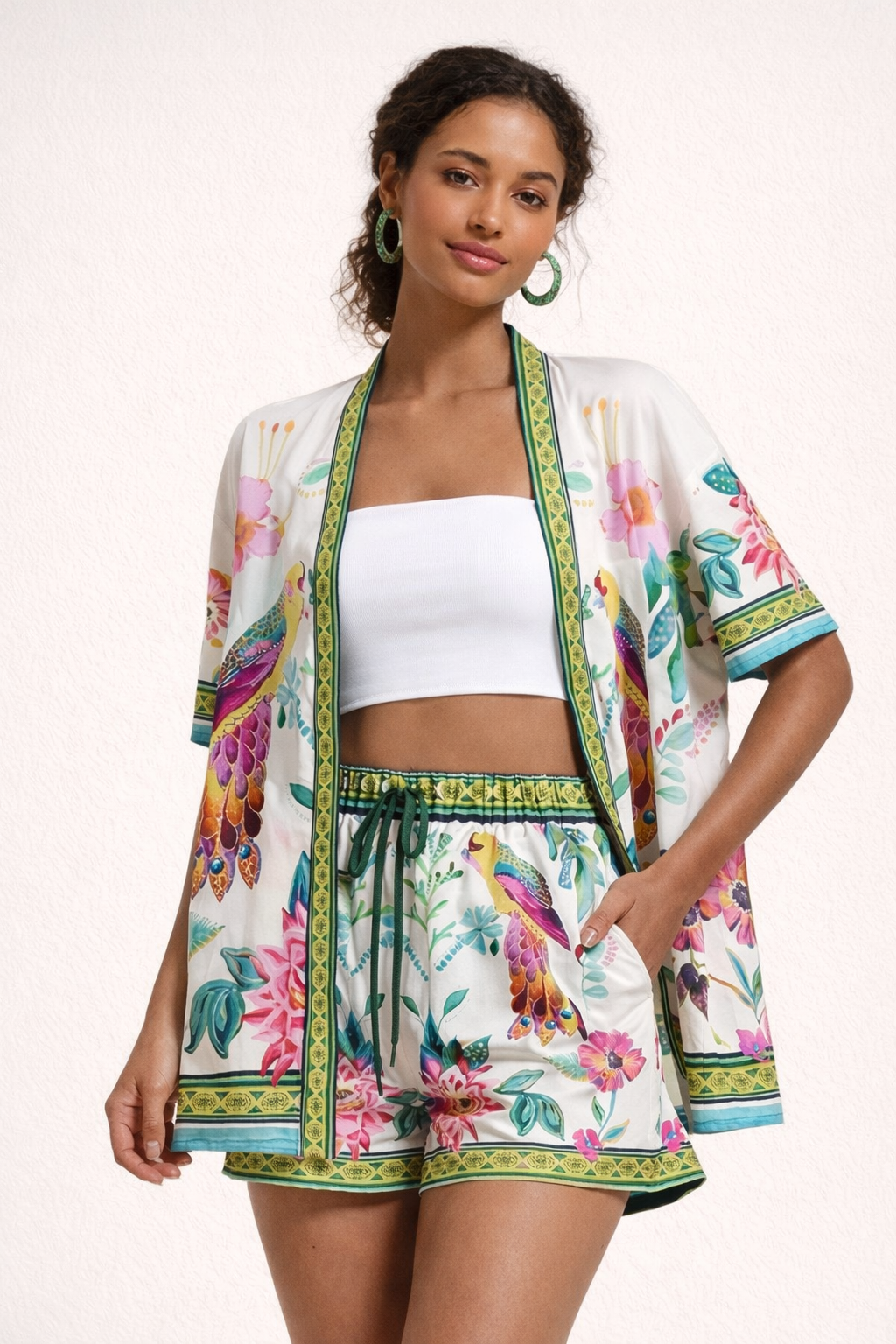 Conjunto estampado con short cómodo para mujer - Mara