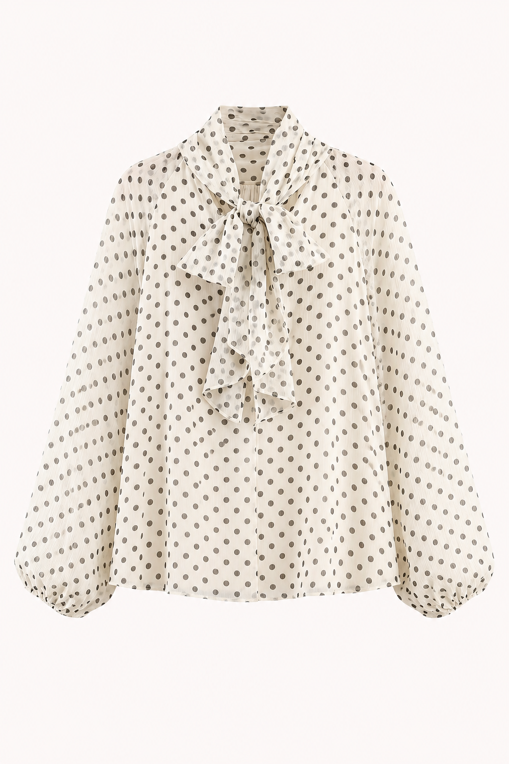 Blusa mujer lunares manga larga lazo cuello – Hannelore