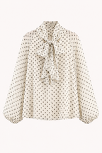 Blusa mujer lunares manga larga lazo cuello – Hannelore