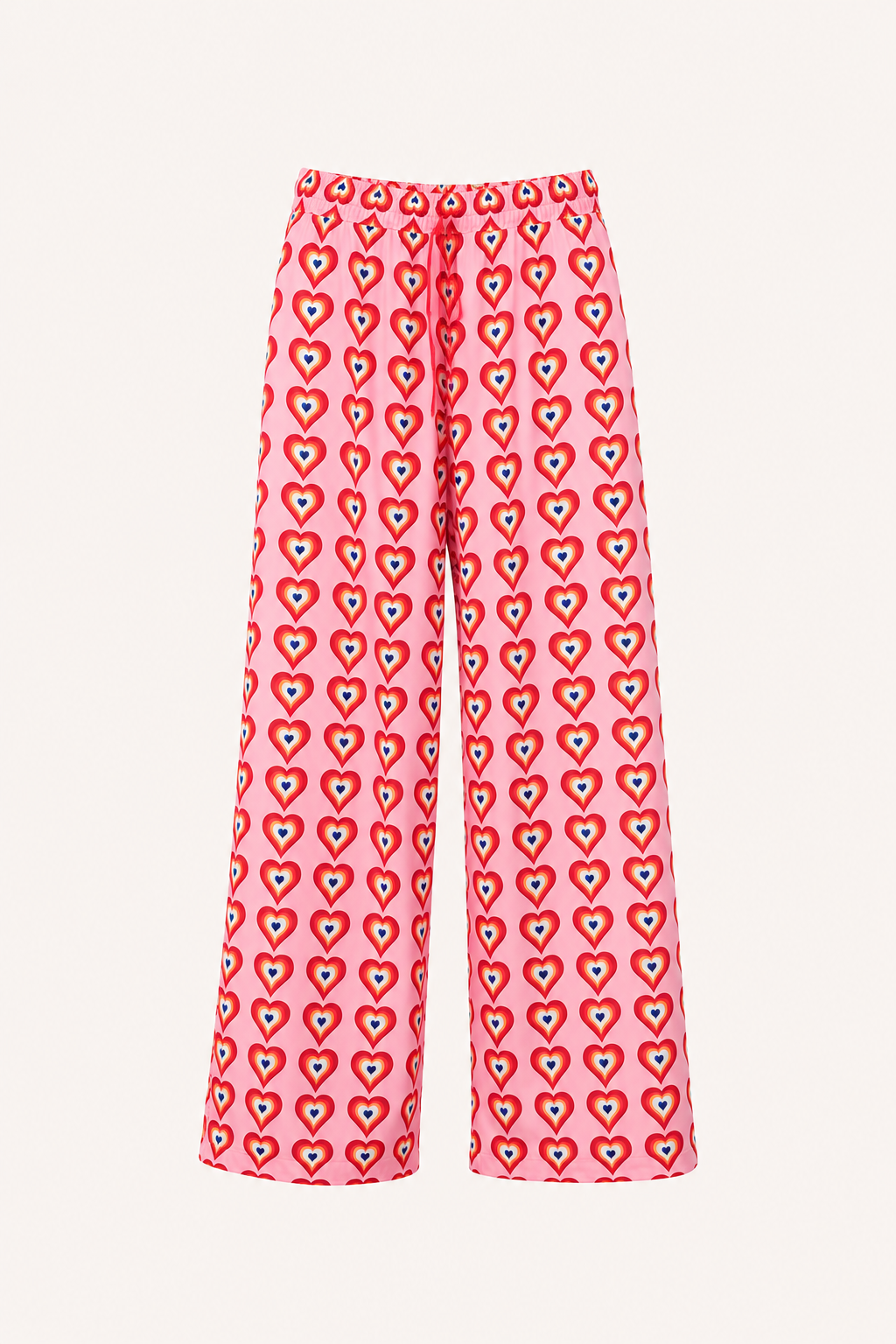 Pantalón palazzo mujer estampado corazones cintura elástica – Nadine