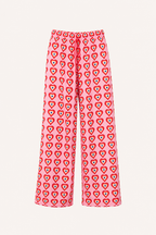 Pantalón palazzo mujer estampado corazones cintura elástica – Nadine