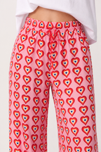 Pantalón palazzo mujer estampado corazones cintura elástica – Nadine