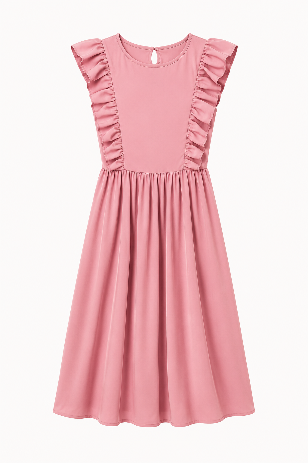 Vestido largo mujer volantes hombros falda amplia cintura alta – Helena