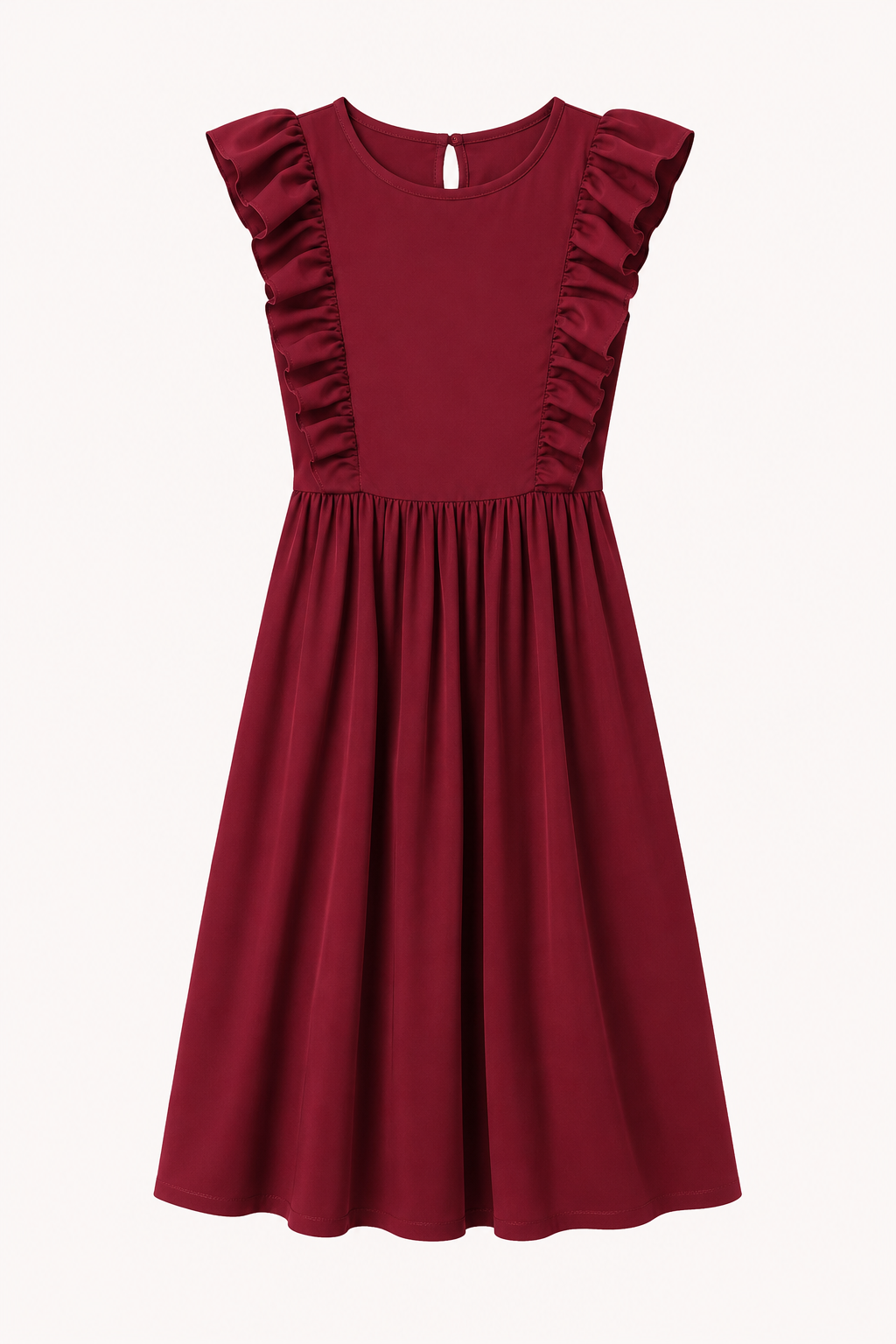 Vestido largo mujer volantes hombros falda amplia cintura alta – Helena