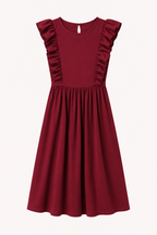 Vestido largo mujer volantes hombros falda amplia cintura alta – Helena