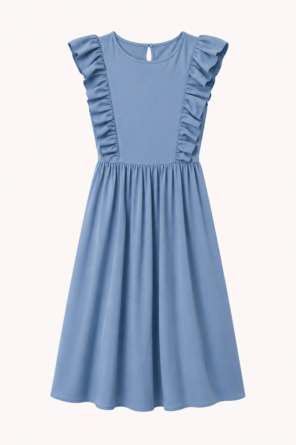 Vestido largo mujer volantes hombros falda amplia cintura alta – Helena