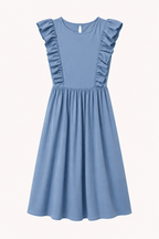 Vestido largo mujer volantes hombros falda amplia cintura alta – Helena