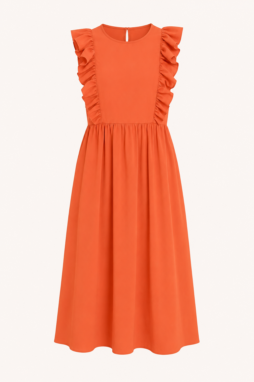 Vestido largo mujer volantes hombros falda amplia cintura alta – Helena