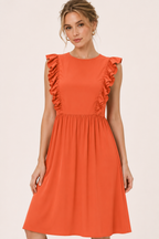 Vestido largo mujer volantes hombros falda amplia cintura alta – Helena