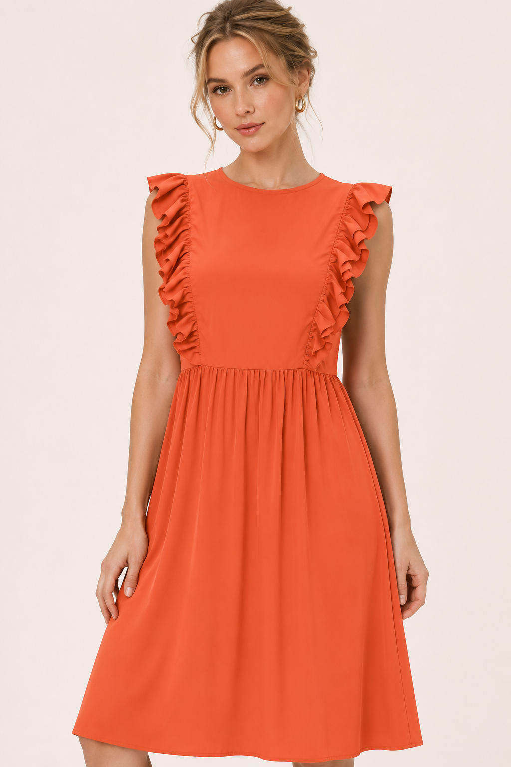 Vestido largo mujer volantes hombros falda amplia cintura alta – Helena