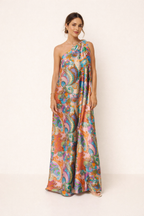 Vestido largo estampado asimétrico de verano para mujer - Kasy