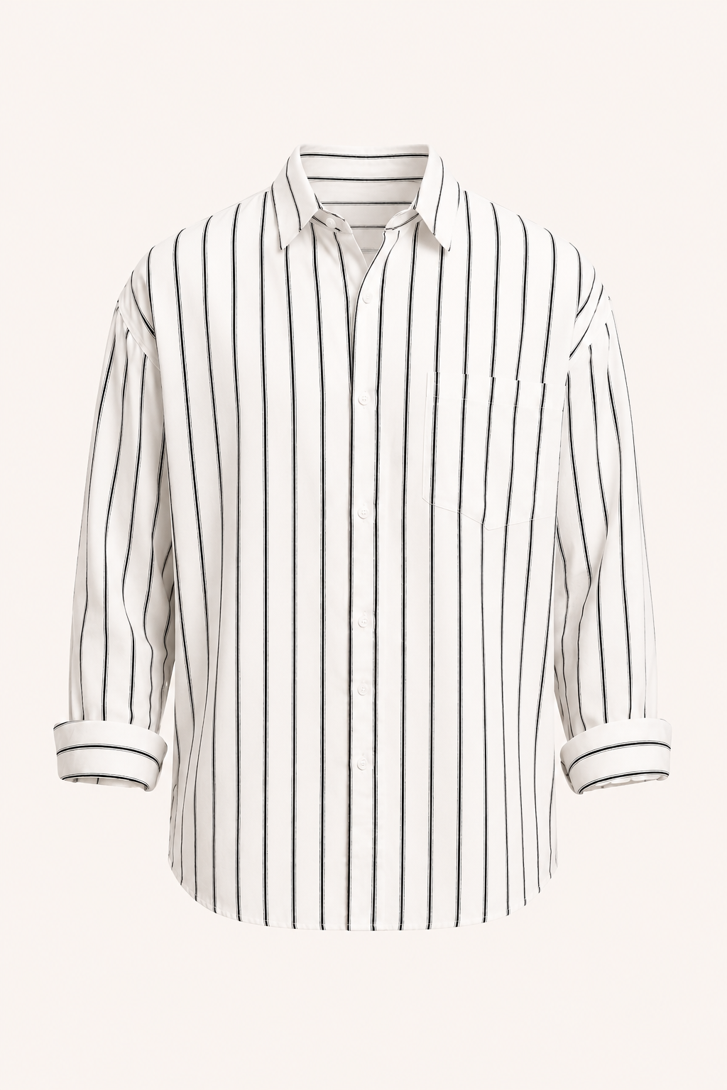 Camisa hombre rayas verticales manga larga bolsillo oversize – Matías