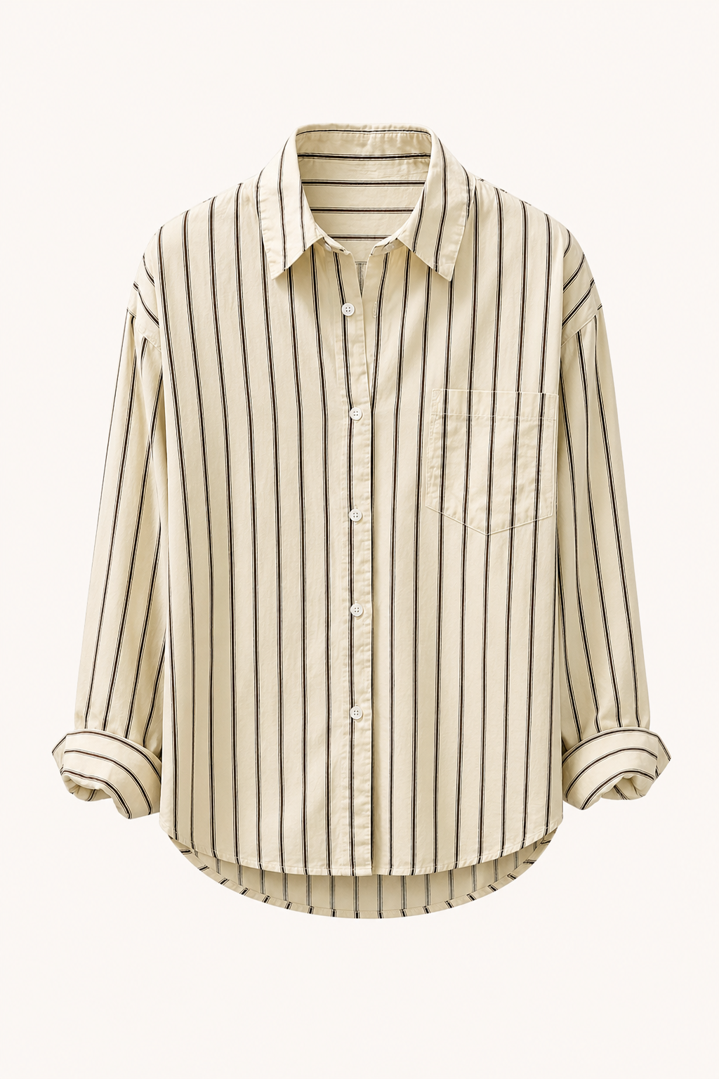Camisa hombre rayas verticales manga larga bolsillo oversize – Matías