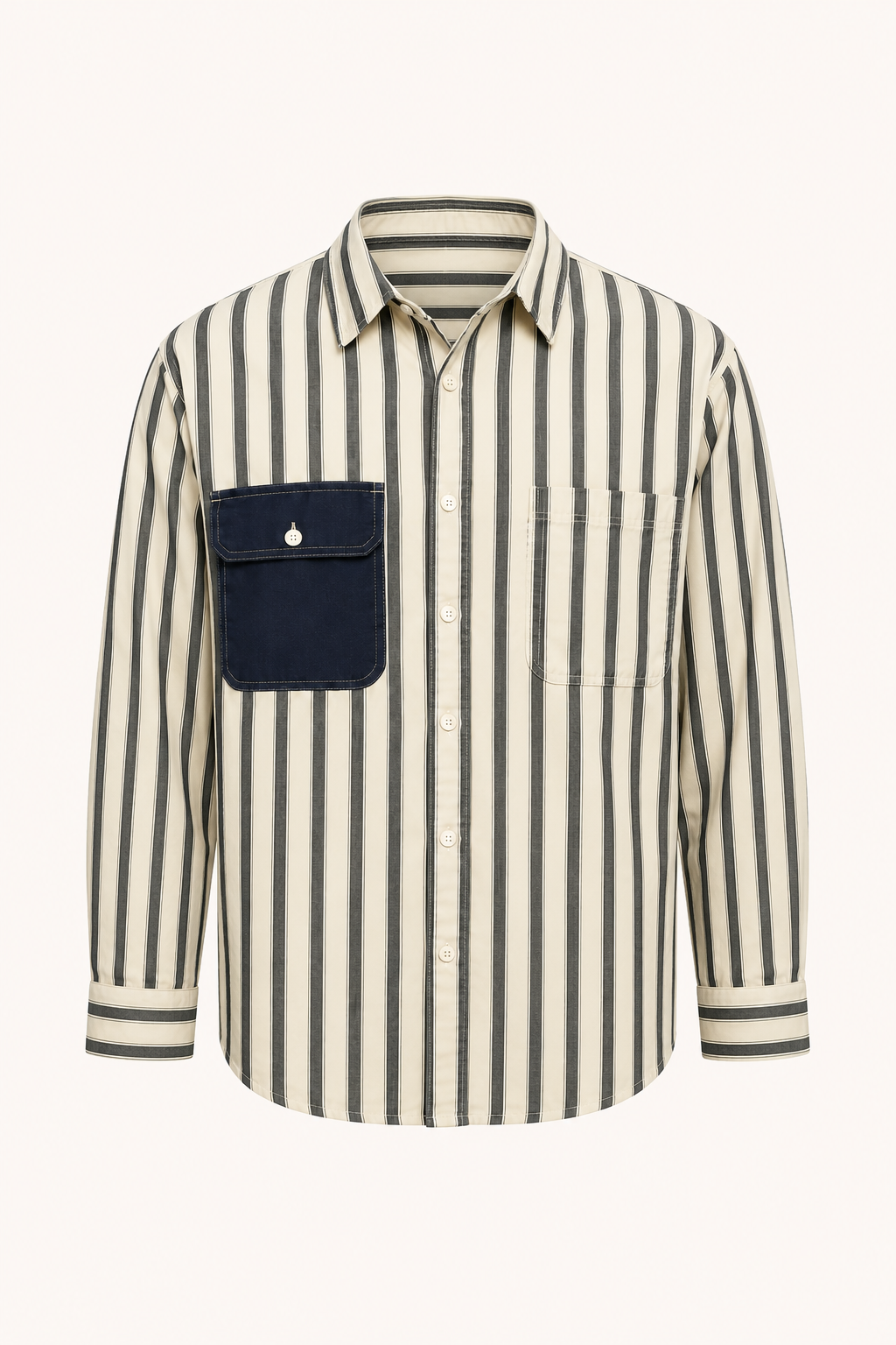 Camisa hombre rayas estilo old money bolsillo contraste verano – Bastian