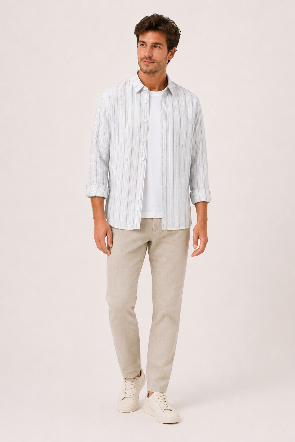 Camisa hombre rayas verticales casual elegante estilo resort verano – Ralf