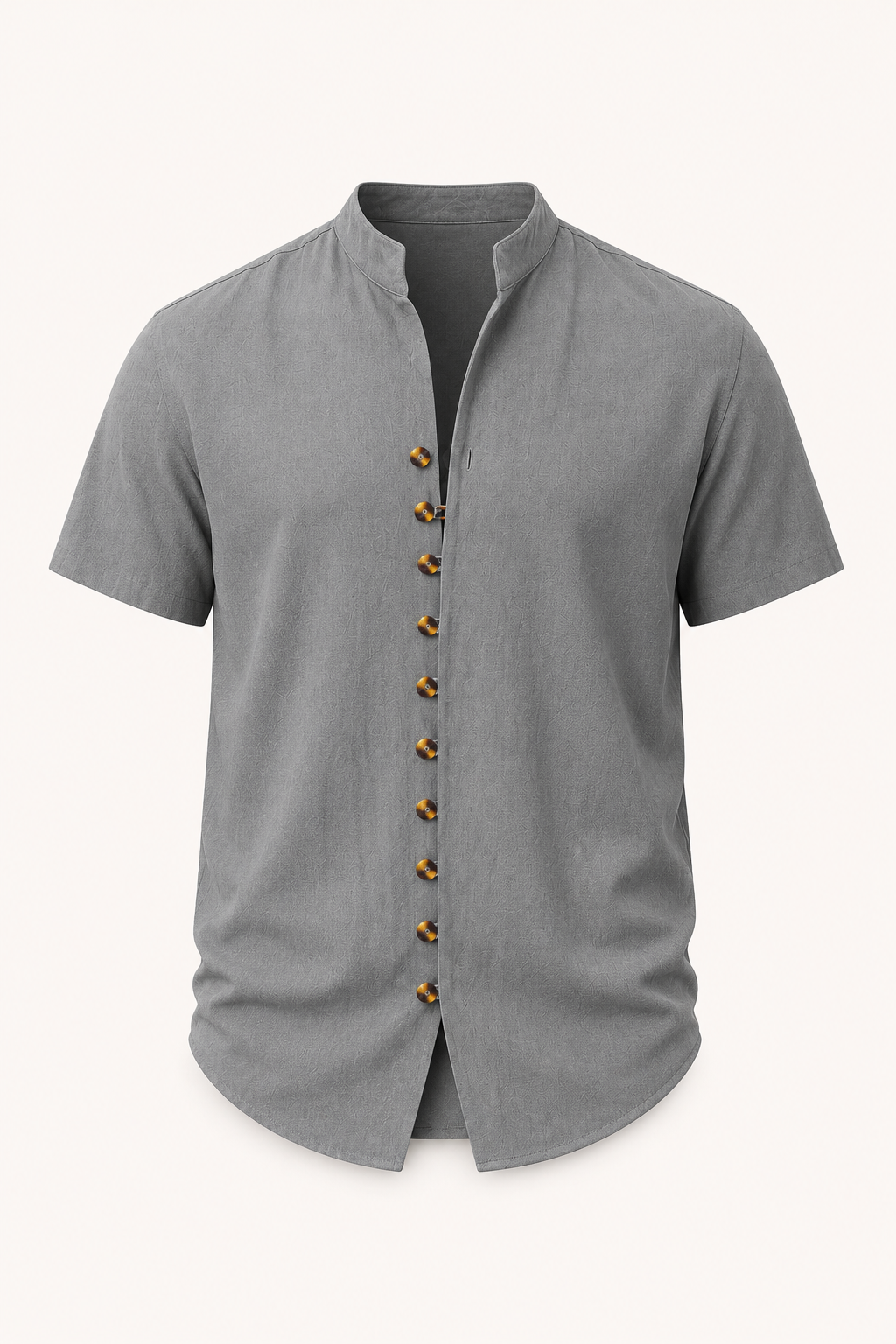 Camisa manga corta hombre cuello mao botonadura completa – Lorenz
