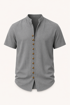 Camisa manga corta hombre cuello mao botonadura completa – Lorenz