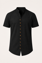 Camisa manga corta hombre cuello mao botonadura completa – Lorenz