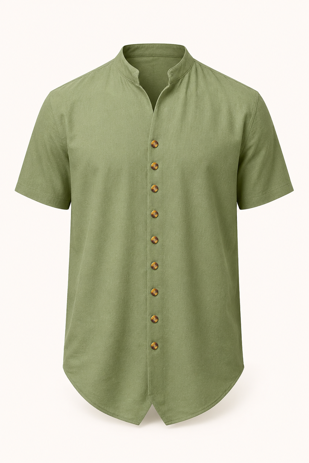Camisa manga corta hombre cuello mao botonadura completa – Lorenz