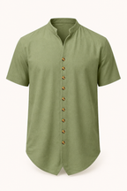 Camisa manga corta hombre cuello mao botonadura completa – Lorenz