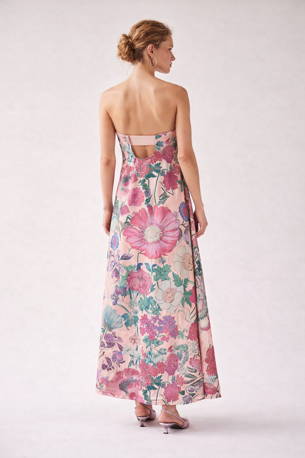 Vestido largo mujer estampado floral cintura alta corte A - Althea