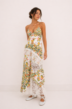 Vestido largo mujer estampado floral encaje verano - Danira
