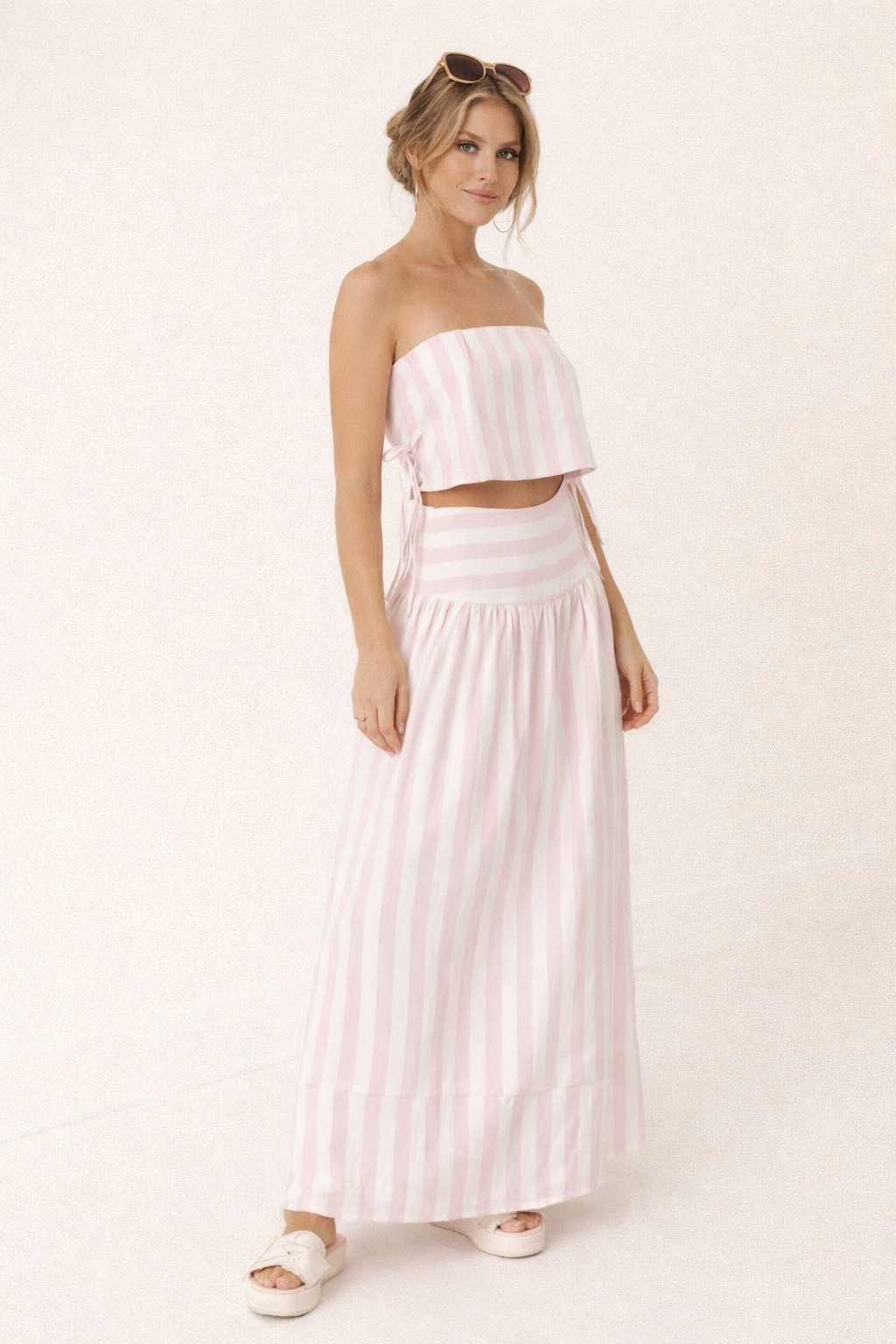Conjunto de falda larga y top de rayas verano mujer - Svea