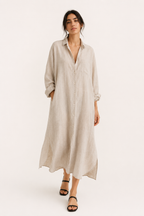 Vestido camisero largo mujer botonadura completa bolsillo – Shanik