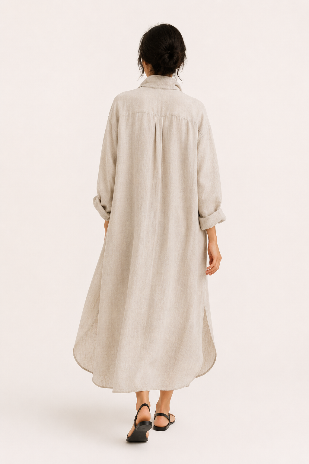Vestido camisero largo mujer botonadura completa bolsillo – Shanik