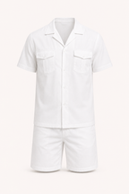 Conjunto camisa short hombre doble bolsillo cuello abierto – Matthis