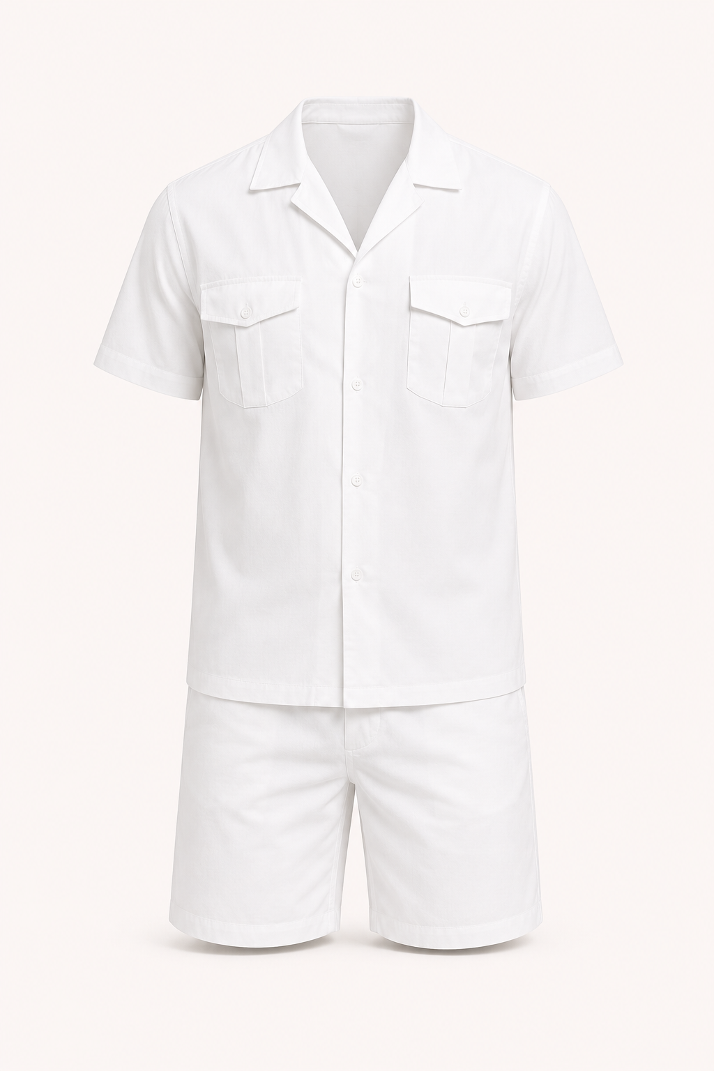 Conjunto camisa short hombre doble bolsillo cuello abierto – Matthis