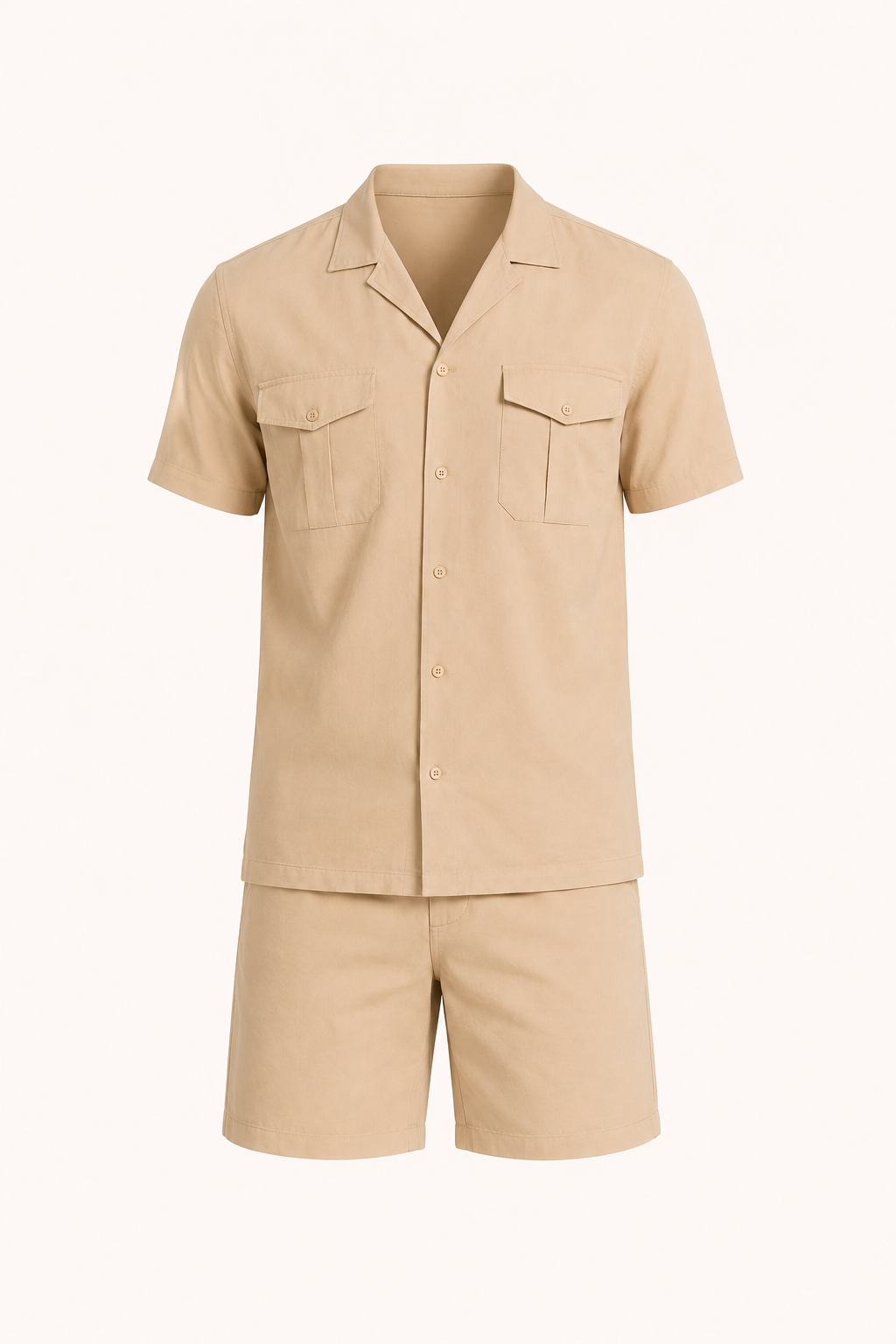 Conjunto camisa short hombre doble bolsillo cuello abierto – Matthis