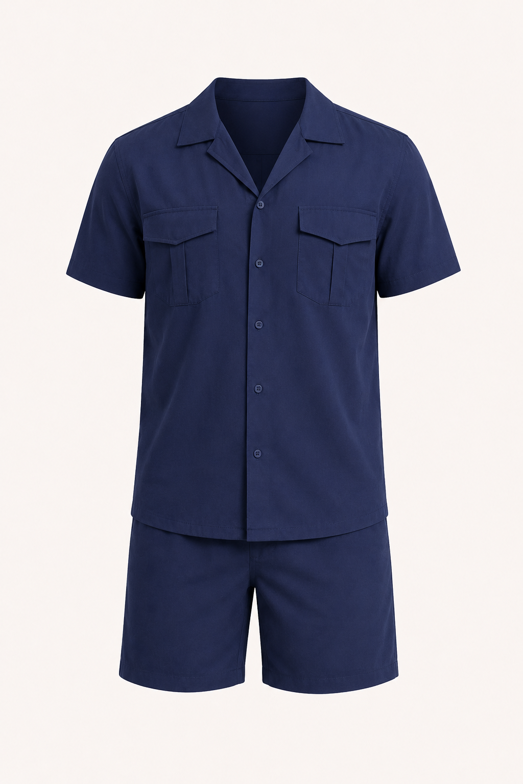 Conjunto camisa short hombre doble bolsillo cuello abierto – Matthis