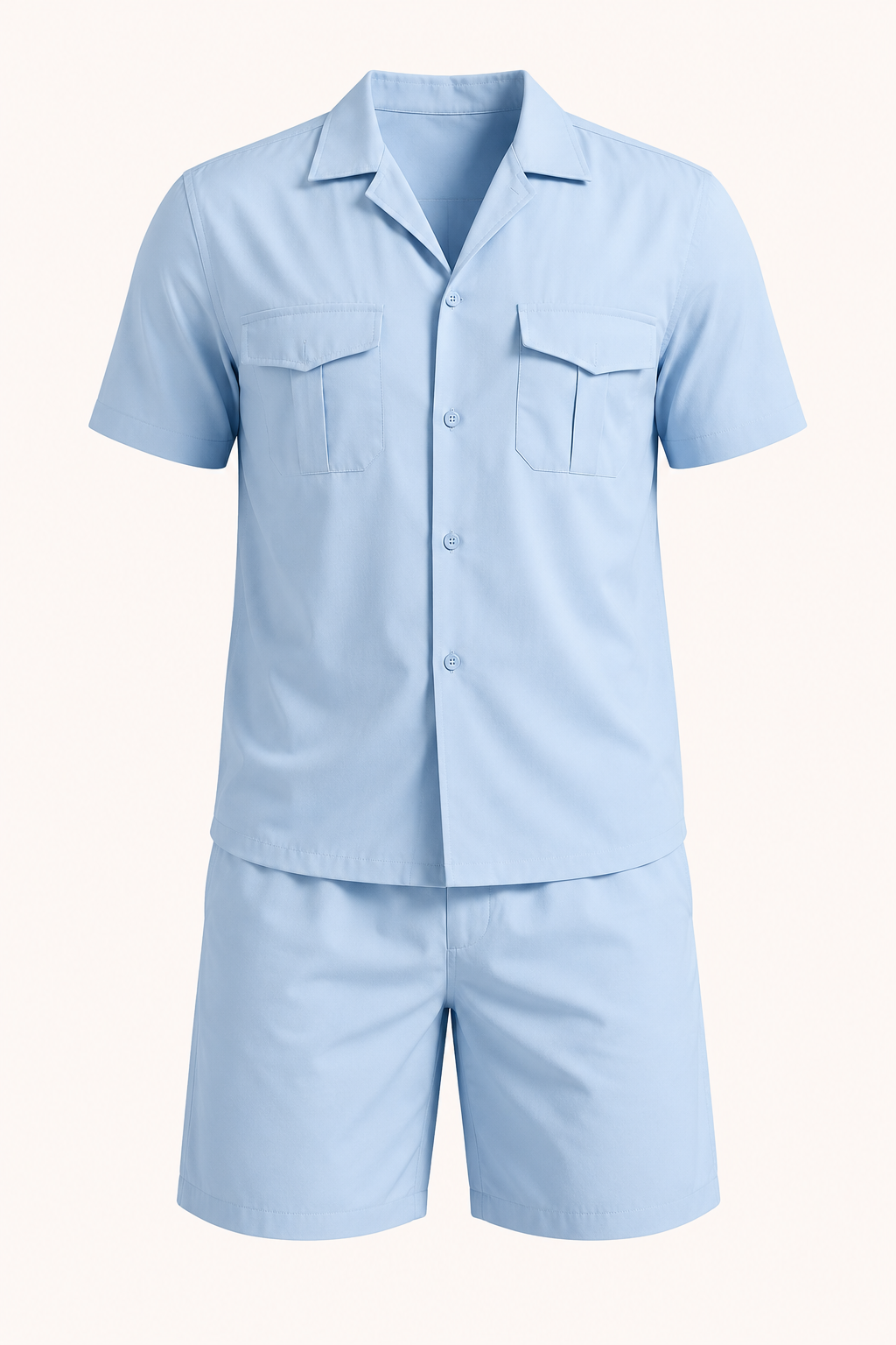 Conjunto camisa short hombre doble bolsillo cuello abierto – Matthis