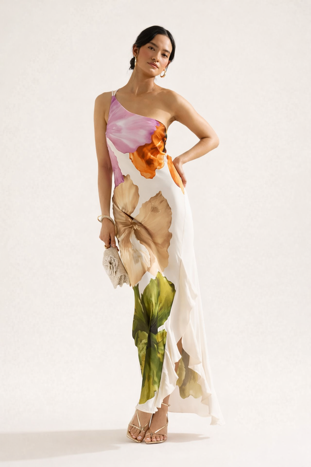 Vestido largo asimétrico floral primavera verano - Loise