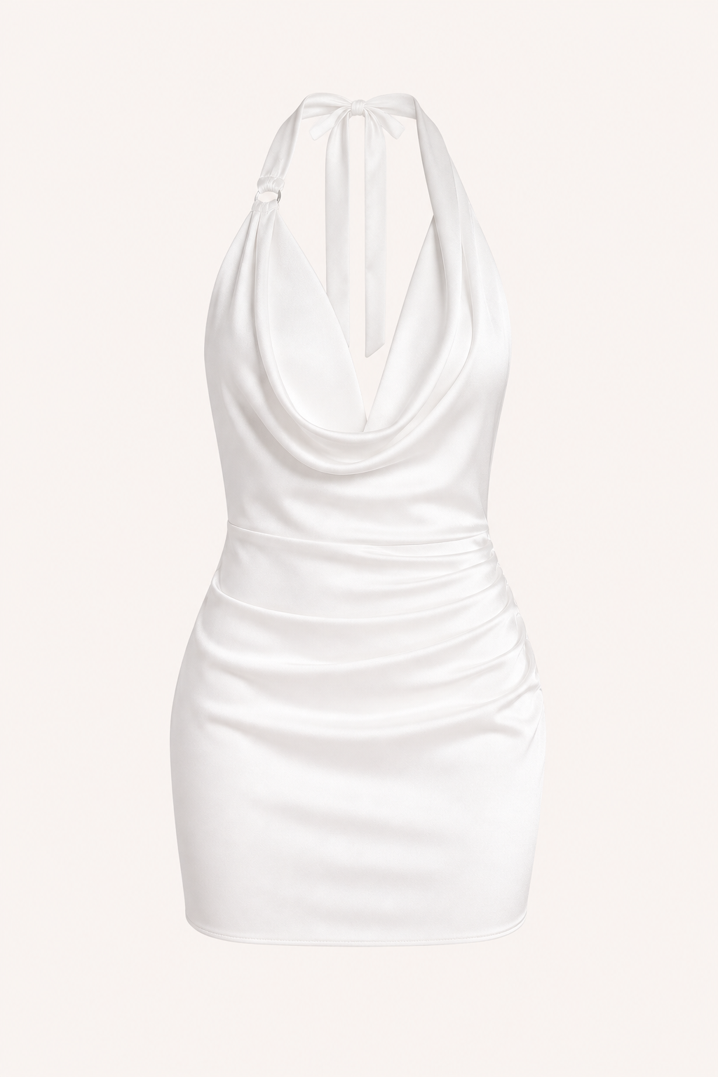 Vestido corto mujer tirantes cuello drapeado ajuste entallado fiesta - Kaela