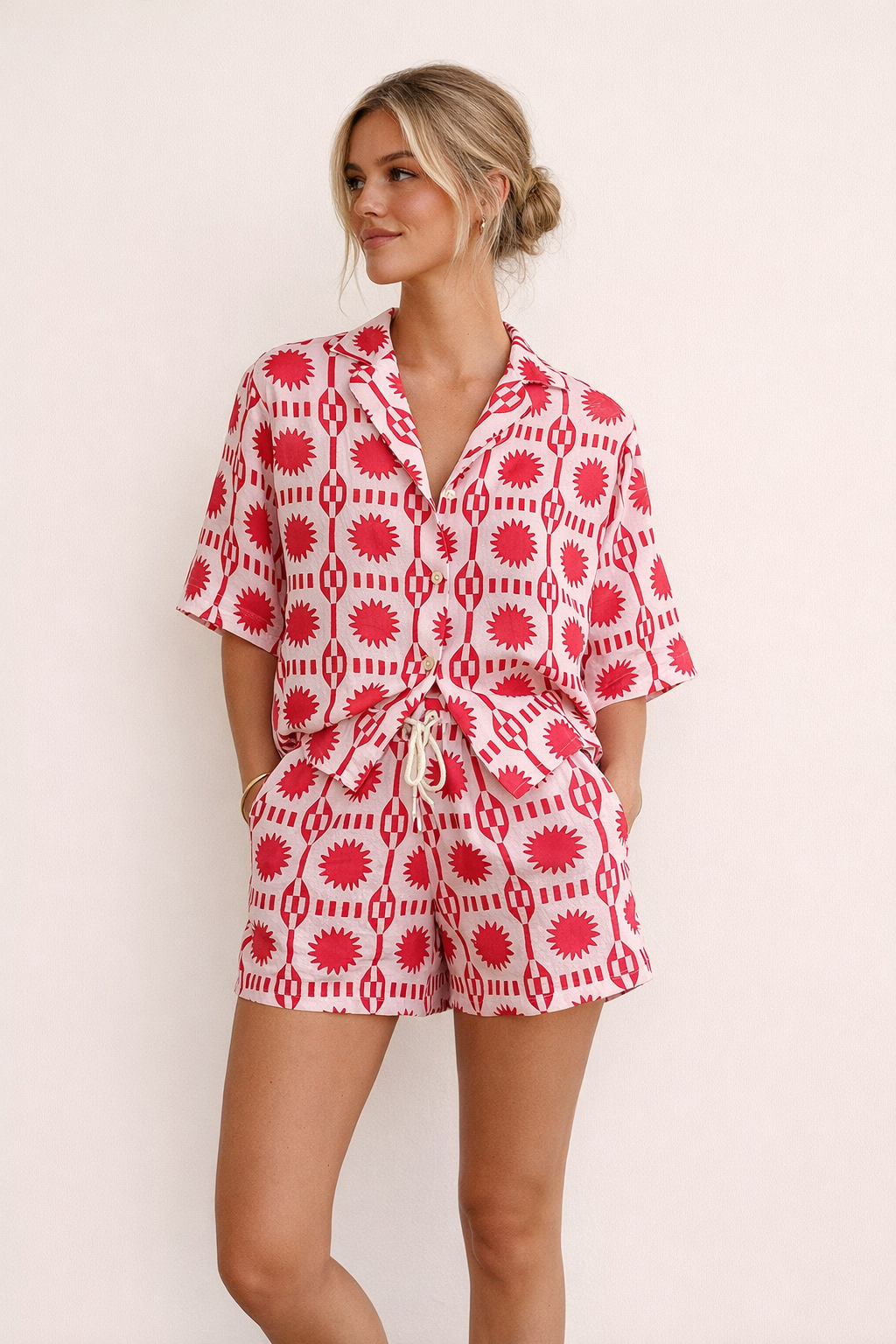 Conjunto mujer estampado estilo casual verano cómodo - Silvia