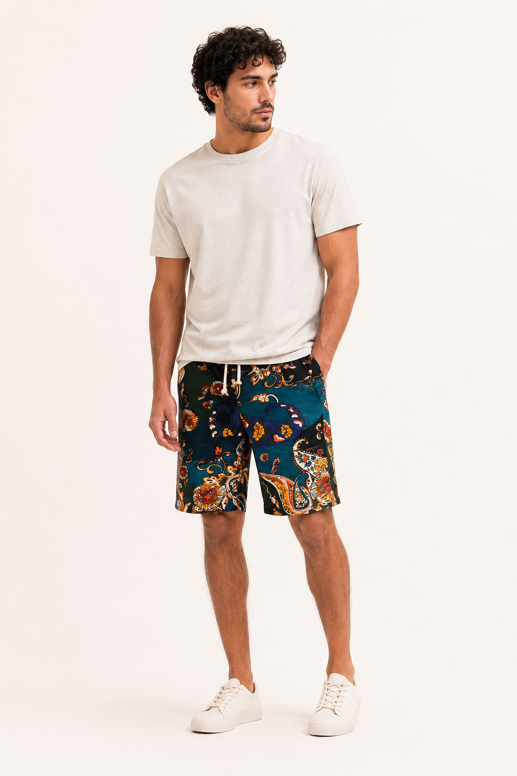 Short estampado hombre cintura ajustable largo rodilla – Hugo