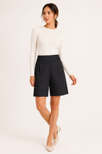 Short tiro alto mujer botones laterales pinzas bolsillos – Maren